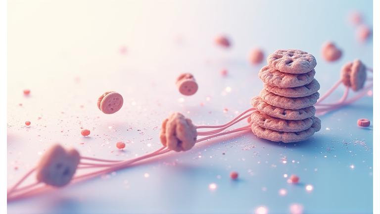 Illustration de cookies numériques et d'informations de navigation sécurisées